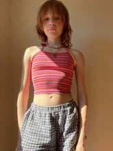 Load image into Gallery viewer, Thrifted striped halter top
